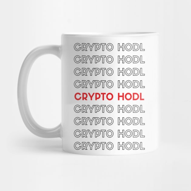 Crypto HODL Typography (red) by Trader Shirts